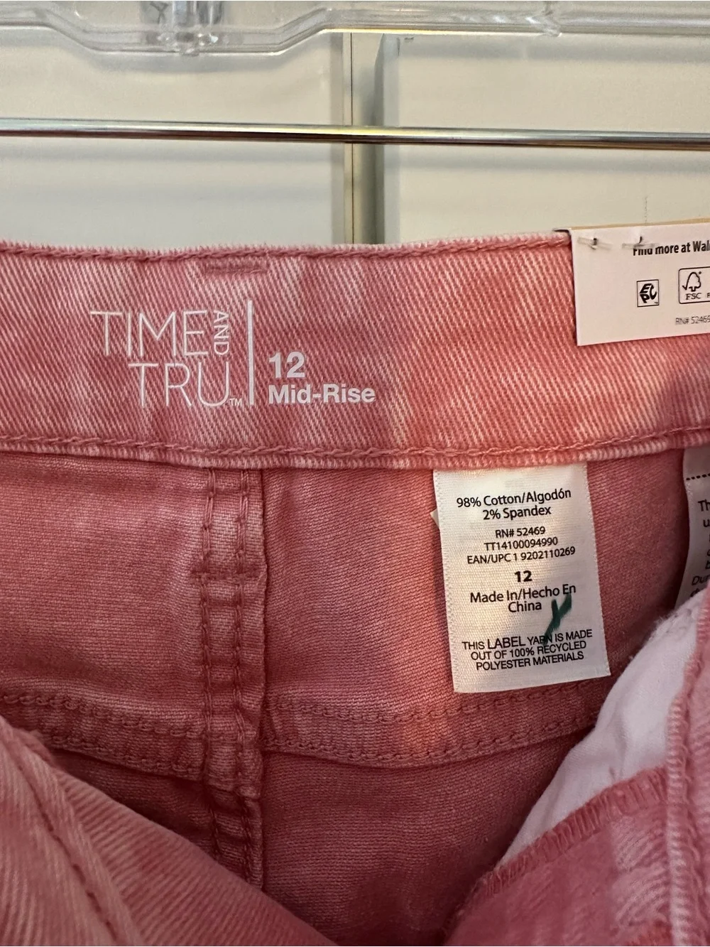 Time and Tru Rose Pink High-Rise Straight Jeans - Picture 3 of 10